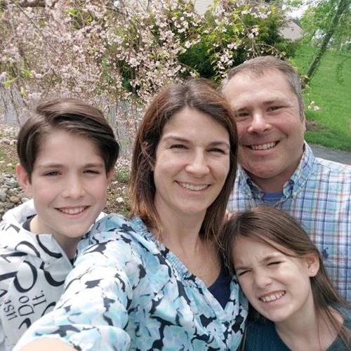 Chris with his wife Nicole, son Chris, Jr., and daughter Natalie.